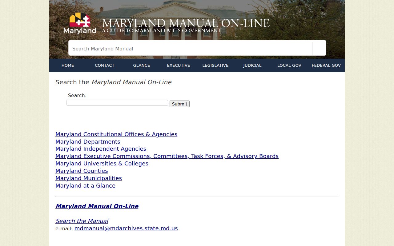Laurel people directories search in the Maryland Manual On-Line